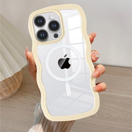 Coque iPhone 13 Pro Max compatible MagSafe silicone jaune antichoc