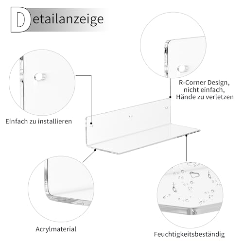 Étagère murale transparente acrylique 30cm Sezanrpt pour un rangement design