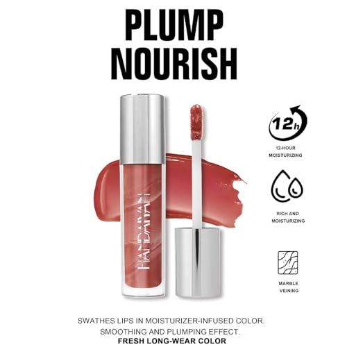 Lip Gloss Hydrating Lip Glaze Velvet Long Lasting Waterproof Non Sticky Pink Lipgloss Marble Lipglaze Colourful Makeup Ladies Gift, Nourishing Lipstick,Moisturising Glossy Lipgloss for Women(01) - Image 3