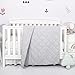 TILLYOU Toddler Comforter for Crib, Lightweight and Warm Baby Quilt Blanket, Toddler Quilt Nursery Blanket for Crib Bed, Stroller, 40”x50”, Pale Gray