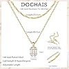 Dochais Ladies 14K Gold Plated Zirconia Pendant Necklace - Gold Square Solitaire Choker Waterproof Mini CZ Necklace Layered Chain Silver/Gold Chains Jewellery #2