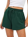 AUTOMET Womens Summer Shorts Casual Sweat Athletic Spring Outfits Beach Vacation Clothes Comfy Fall Fashion 2025 DarkGreen S