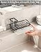 SWTYMIKI Sink Caddy Kitchen Sink Organiser with Detachable Brush Holder, Stainless Steel Sink Sponge Holder with Drip Tray for Back of Sink, Black