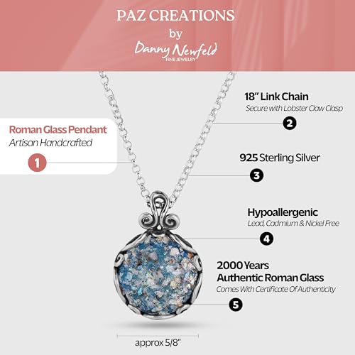 Paz-Creations-Womens-925-Sterling-Silver-Roman-Glass-Patina-Pendant-Artisan-Handcrafted-Natural-Organic-Necklace-Handmade-Jewelry-Gift-For-Her