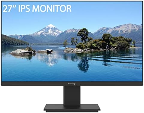 suevery Computer Monitor 27 Inch 1080p 75Hz IPS Screen LCD Display for Gaming, Home Office Work, HDMI VGA Port Frameless FHD External Desktop Business Monitors, PC Laptop Compatible, Vesa Mountable