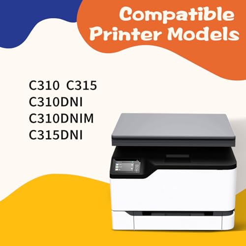 Toner jaune C315 de rechange résout pannes impression Xerox C310