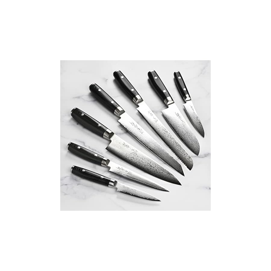 Yaxell-Ran-Plus-16-Piece-Knife-Set-Made-in-Japan-69-Layers-VG10-Damascus-Acacia-Block Yaxell Ran Plus 16 Piece Knife Set - Made in Japan - 69 Layers VG10 Damascus, Acacia Block