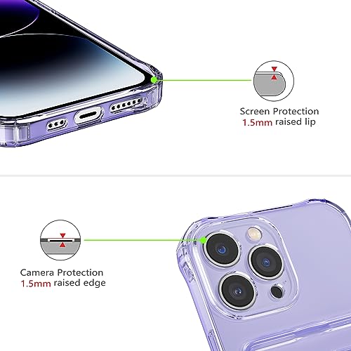 DEFBSC Compatible with iPhone 15 Pro, Transparent Back Card Holder Phone Case - Image 3