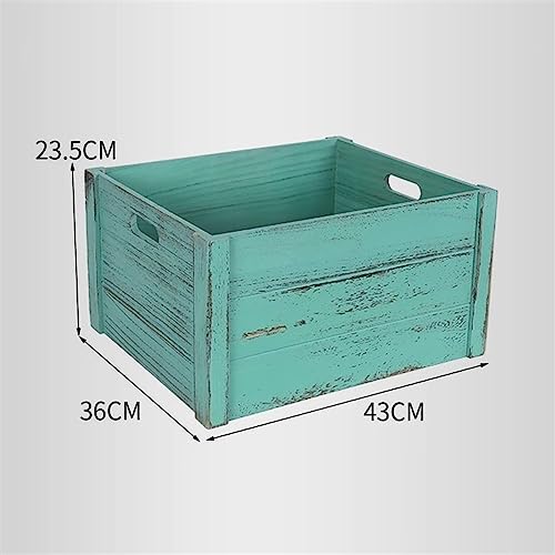 Caja de almacenamiento discos vinilo y CD de madera gris retro con asa 3