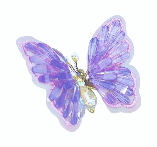 Giguer Dancing Butterfly Hair Pin Flaping Wings Bobby Pins Girl Women for Bag for Hats Fashion Deaddress Purple Tj01zs02