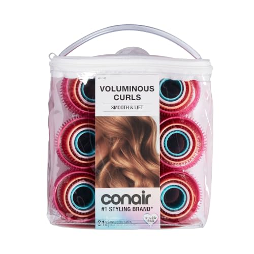 Conair Heatless Hair Curlers, Self-Grip Hair Rollers for Women Provide Lift & Volume, Assorted Sizes...