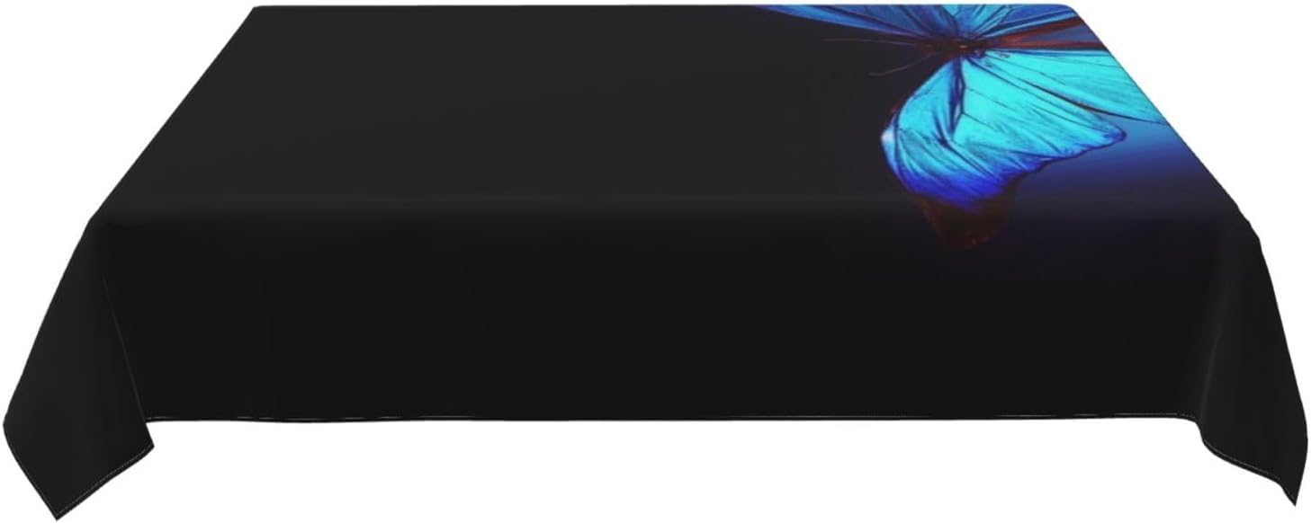 Tovaglia Antimacchia 300x140 cm Rettangolare Farfalla Blu Tovaglie Impermeabile 3 Metri Copritavolo Poliestere Protezione Tavolo Farfalla, per Feste (12-14 Posti) a-5268