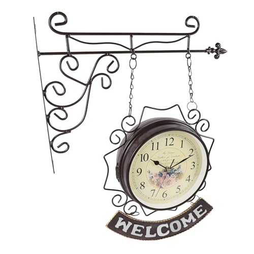 Horloge double face suspendue silencieuse pour déco de salon - 2