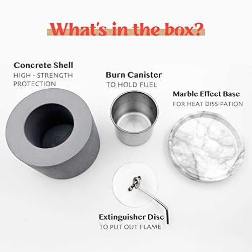 Tabletop Fire Pit Bowl – Smokeless Indoor Smores Kit Tabletop Fireplace – Mini Portable Fire Pit For Table Outdoor Patio Balcony– Smores Maker Personal Concrete Fire Pit – 5" W X 4.15" H #TOP5