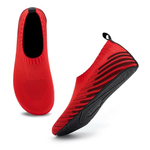 Image of ANLUKE Water Shoes for Women Men Quick-Dry Swim Shoes for Pool & Beach | Breathable knit upper with a flexible barefoot feel; ideal for pool, beach, swim, yoga or slippers.