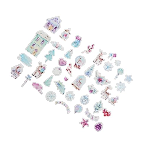 KONTONTY 120 peças autocolantes Scrapbooking inverno veado para álbum fotos DIY kit decorativo diário etiquetas adesivas Natal unidades cada um