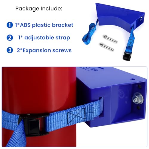 Support mural bouteille de gaz avec sangle de fixation de 101,6 cm pour réservoir de 40 L - 8