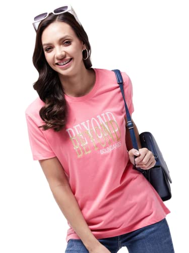 Image of Modeve Women Printed Cotton Blend Half Sleeve Round Neck T-Shirt for Summer