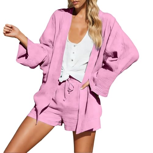Ensemble deux pièces femme été en coton léger pour flâner sur la plage en vacances