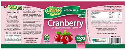 Kit com 2 Frascos de Cranberry Oxicoco Unilife 120 Capsulas 500mg