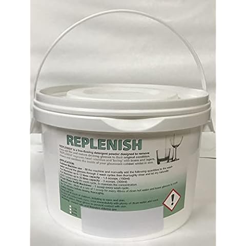 Powerful Glassware Cleaner Detergent Powder Renovator for use in Dishwashers - PREVENT CLOUDY GLASSWARE - Shine - Sparkle - Protect - Rejuvenate - 2.5kg Cover