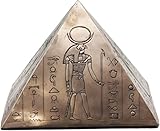 Ebros Gift Ancient Egypt Gods and Deities Anubis Horus Isis and Sekhmet Pyramid Cremation Urn Memorial Sculpture with Egyptian Hieroglyphs