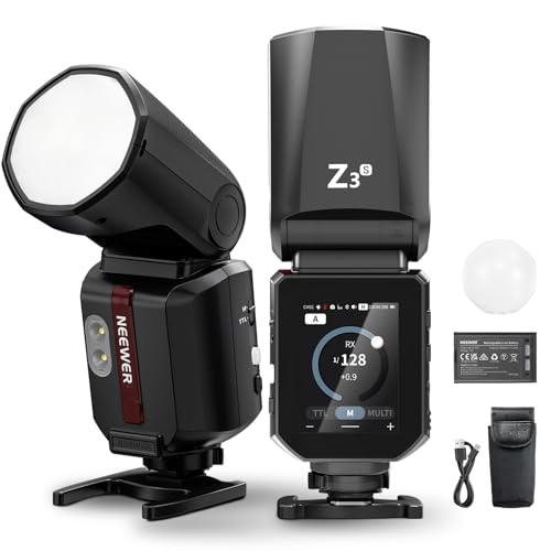 NEEWER Z3-S 100Ws 2.4G TTL Hot Shoe Flash Speedlite Compatible with Sony Cameras, Compatible with Godox, Touch Screen, 1/8000s HSS, 2 Modeling Lamps, TTL/M Toggle, 3000mAh/500 Full Power Flash Light by NEEWER - Used condition - US$223.18