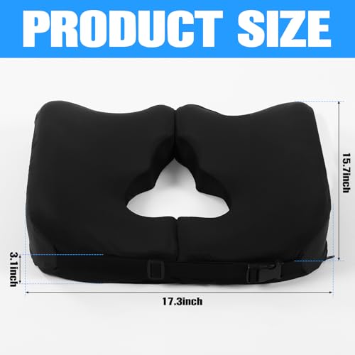 Tinideya Memory Foam Bed Sore Cushions for Butt with Straps Doughnut Pillow Bedsore Pressure Relief Pillow for Sleeping and Sitting, Cushion for Bed Sores on Buttocks, T Shaped Opening Tailbone by Tinideya - Image 3
