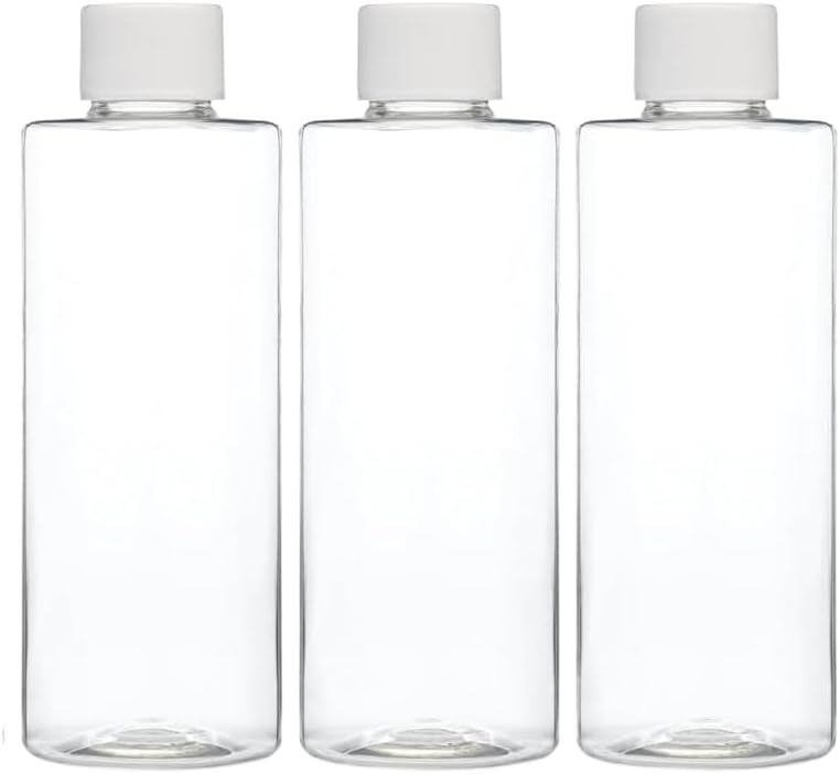 Cadet Home Solutions Refillable Clear Bottles (Plastic Screw-Top 3pack 4oz bottles) for Travel, School, Home or Office