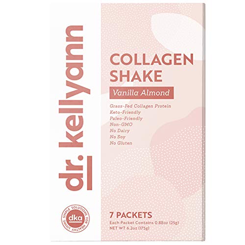 Keto Vanilla Almond Shakes - 100% Grass Fed Collagen Protein by Bone Broth Expert Dr. Kellyann - Gluten Free, Dairy Free, Soy Free, Non-GMO - Perfect for Keto, Paleo & Weight Loss Diets (7 Servings)