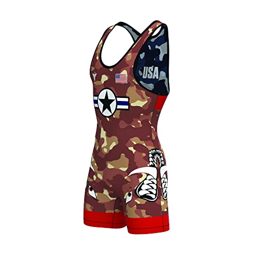 Tri-Titans Dog Fight Reversible Wrestling Singlet (Youth L) #TOP2