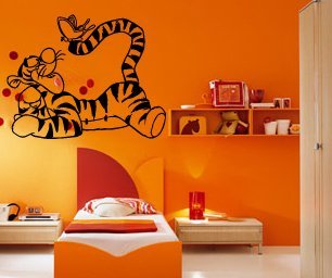 Tigger & Butterfly Cartoon Kids Room Nursery Wall Mural Vinyl Art Sticker M144