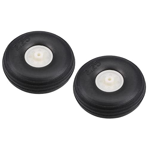 DMiotech 2個入り 57 mm PUスポンジホイール RC飛行機タイヤ ハブ付き RCカー模型船DIYプロジェクト用