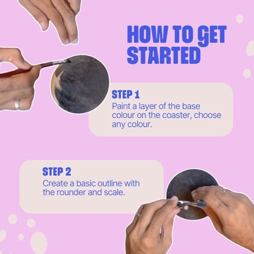 KITSTERS DIY Dot Mandala Art Coasters Kit | Design MDF Coaster | Helps Relax - Meditate - Build Patience & Creativity | Art & Craft Kit - Home & Office Decor | Detailed Video Workshop Included — view 4