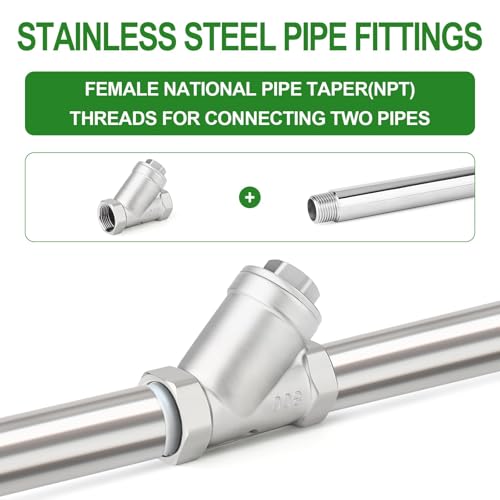 Image of TAISHER 1PCS 304 Stainless Steel 3 /4 inch NPT Female WYE Y Strainer Mesh Filter Valve CF8 WOG 800,Industrial Plumbing