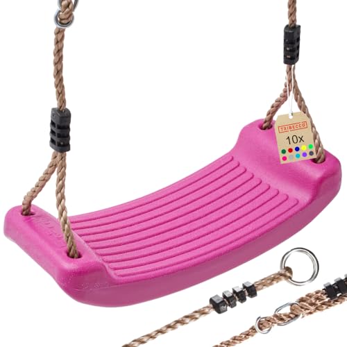 Balançoire, Aire de Jeux, Siège Antidérapant, Balançoire en Plastique, Planche à Bascule (Rose)