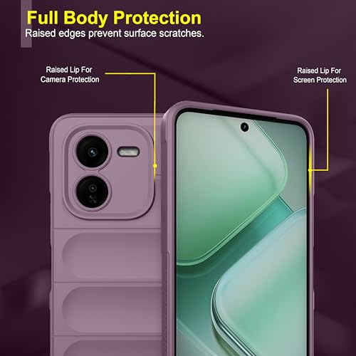 Image of amazon basics Back Case Cover for iQOO Z9x 5G | Compatible for iQOO Z9x 5G Back Cover | Liquid Silicon Magic Case with Camera Protection | Lavender