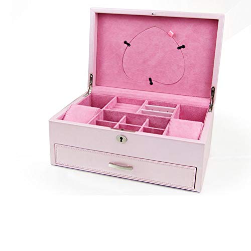 Preisvergleich Produktbild EIU Schmuckschatulle Rosa Emaille Hohl Schmuckschatulle Prinzessin Europäischen Stil Sperre Bilderrahmen Design Schmuck Schmuckschatulle W12 / 17 (Color : Pink, Size : 29 * 19 * 13cm)
