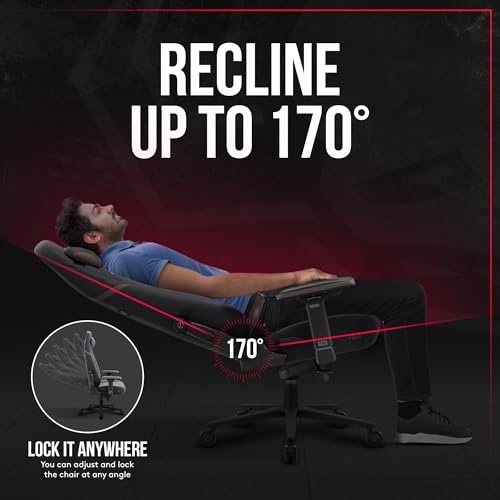 X-Eye 2.0 Sedia Gaming Ufficio Ergonomica, Poltrona da Gamer | Poggiatesta Magnetico, Braccioli e Schienale Regolabili | Supporto lombare regolabile integrato | Caricabile fino a 140 kg | Nero - Sedia gaming - Immagine 4