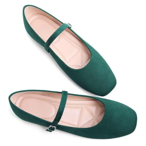 Image of TN TANGNEST Leather Flats for Women Retro Mary Jane Flats