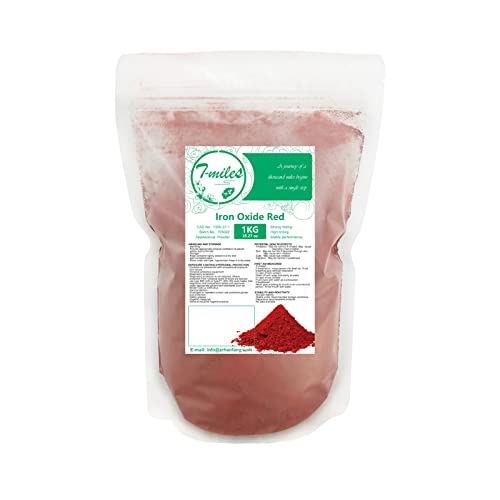 T-MILES Red Iron Oxide, 1kg Red Iron Oxide Mineral Pigment,Pigments for Artistic and Decorative Painting, Concrete, Clay, Lime, Plaster, Masonry and Paint Products