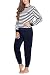 Produktbild Moonline - Damen Frottee Schlafanzug mit Rundhals-Ausschnitt, Farbe:Offwhite/Navy, Größe:L