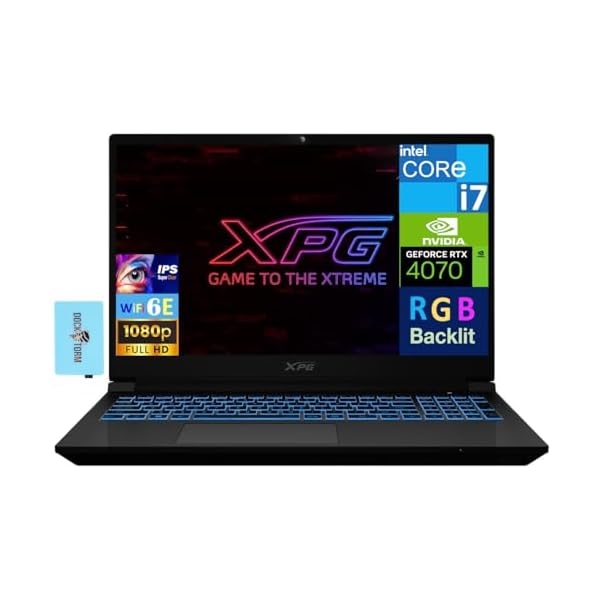XPG Xenia 15G Gaming Laptop 15.6″ 144Hz IPS FHD Display (Intel i7-14700HX, GeForce RTX 4070 8GB, 32GB DDR5 RAM, 1TB PCIe SSD, RGB Backlit KB, WiFi 6E, RJ-45, Win 11 Home) /w DKZ USB Hub