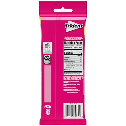Image of Trident Bubblegum Sugar-Free Gum, 3 Packs of 14 Pieces (42 Total Pieces)