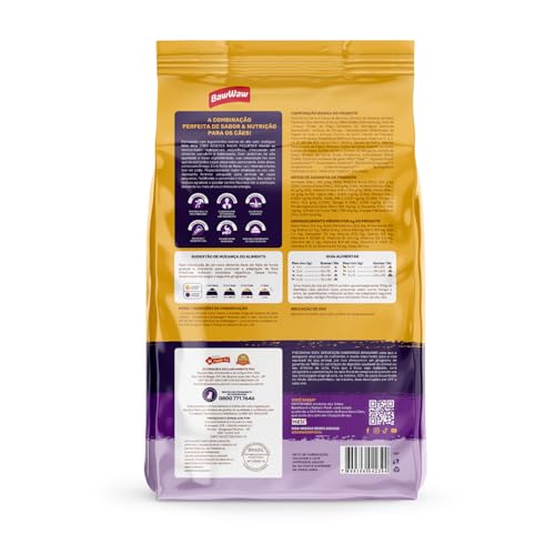 Ração Baw Waw para cães adultos raças pequenas sabor Carne, Frango e Arroz - 900g
