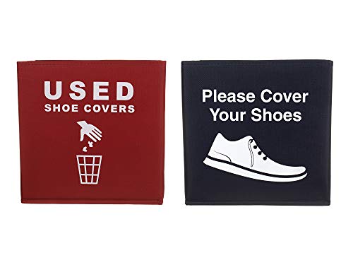 Yolju 2 Pack Shoe Cover Boxes for Realtor, Home, Office. Blue and Red Foldable Boxes Come as a Set with Please Cover Your Shoes and Used Shoe Covers Sign for Disposable Booties - Thumbnail 5