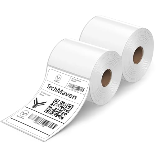 Image of 70gsm Thermal Label Printer Paper-4 inchx 6 inch(100 x 150 mm) Self Adhesive Stickers for Transfer Thermal Printing. Ideal for Shipping, Parcel, Barcode & Address Labels-400 Labels /Roll(Pack of 2)