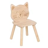 Matière : Bois Atmosphera for Kids - Chaise Enfant Chat Pia 50cm Naturel
