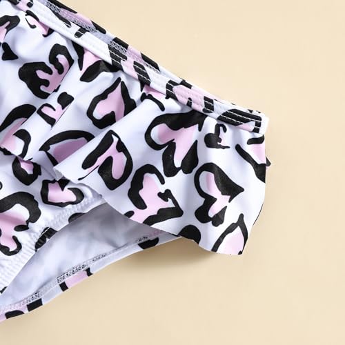 Image of Little Girls Two Pieces Swimsuits Cute Ruffle Bikini Set Hawaiian Beach Sport Bathing Suit Set Pool Swimwear
