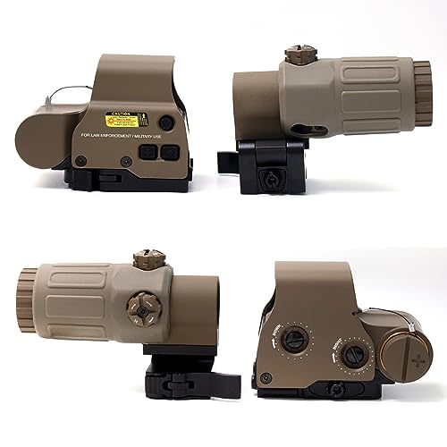 Bravary 558 G33 Holographic Sight Magnifier Combo for Airsoft Red & Green Dot Holographic Reflex Sight Scope w/ G33 3X Magnifier Combo Built-in Flip QD Mount - Thumbnail 2